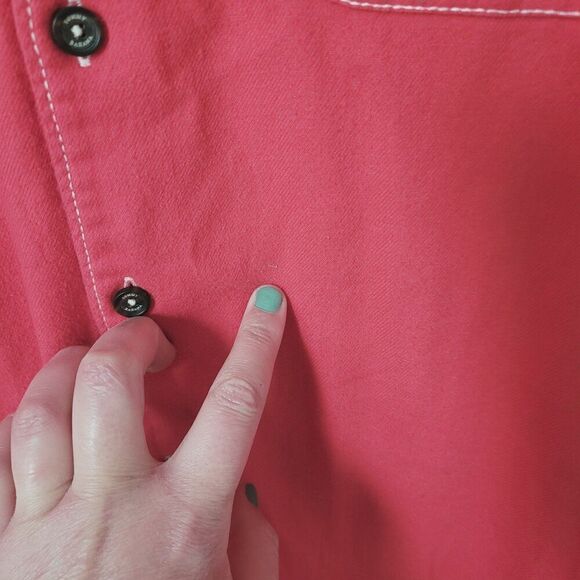 Tommy Bahama Heavyweight Cotton Red Button Down Shirt Size Large - Picture 2 of 11